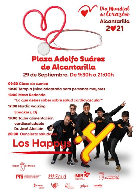 Alcantarilla celebra mañana el Día Mundial del Corazón con talleres, una clase de zumba y el concierto de Los Happys