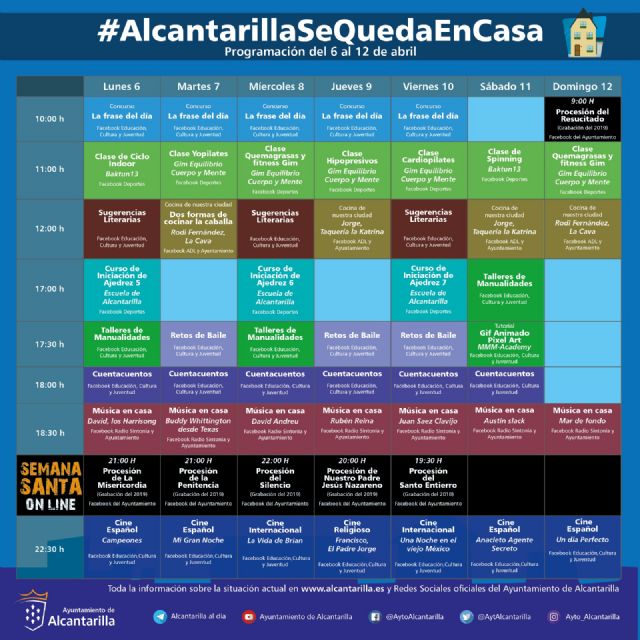 El Ayuntamiento de Alcantarilla ofrece un ciclo de cine online desde sus redes sociales