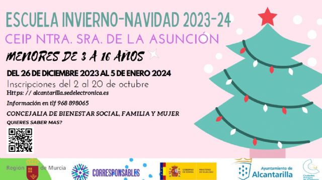 Abre el plazo para de solicitudes para la Escuela de Navidad en Alcantarilla hasta el 20 de octubre