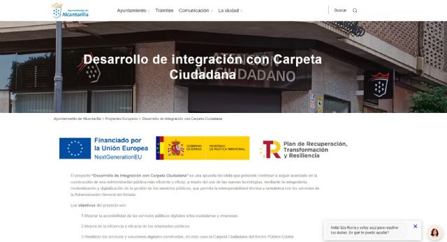 Alcantarilla es el primer ayuntamiento de la Región que pone en marcha el servicio administrativo de Carpeta Ciudadana