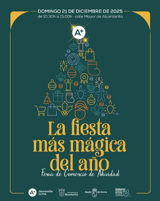 Alcantarilla celebra este domingo la Feria del Comercio en Navidad con tarjetas regalo, sorteos y talleres infantiles