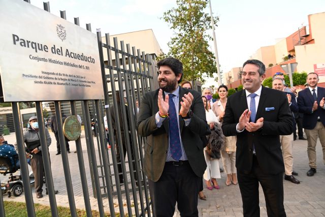 López Miras inaugura el Parque del Acueducto en Alcantarilla