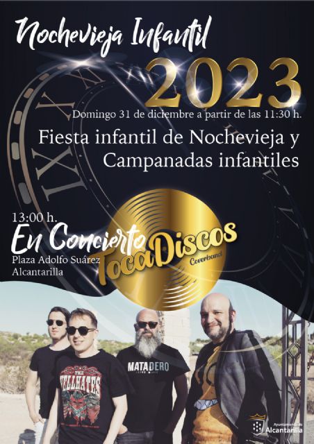 Alcantarilla despide el año con campanadas infantiles y concierto gratuito a mediodía en la plaza Adolfo Suárez