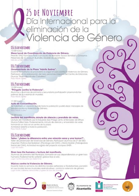 Alcantarilla conmemorará el 25-N  Día Internacional para eliminación de la Violencia de Género