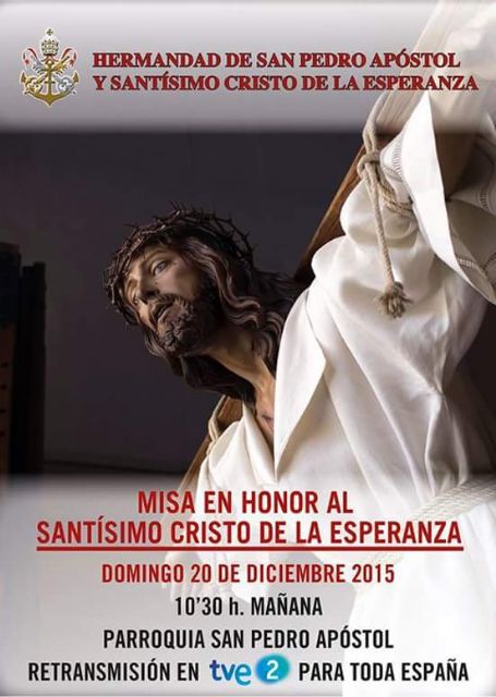 La Misa del domingo de La2 de Televisión Española desde la Iglesia de San Pedro de Alcantarilla