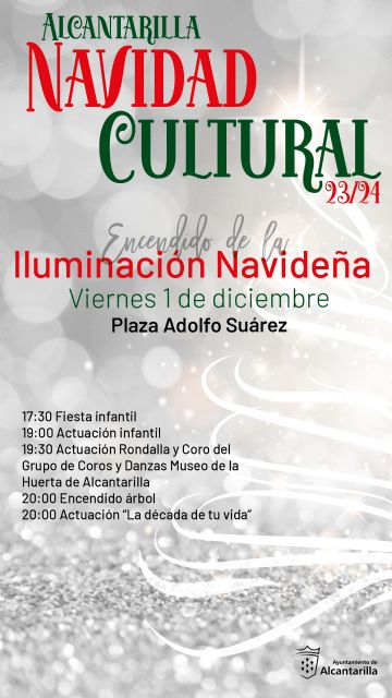 Comienza la Navidad en Alcantarilla con el encendido del árbol en Adolfo Suárez y la iluminación especial en la ciudad