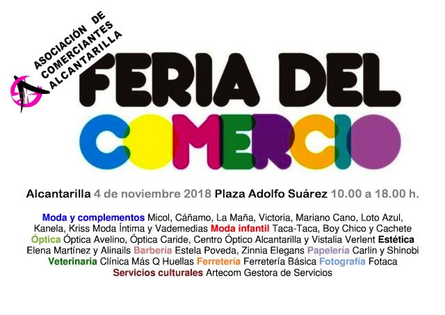 26 comercios de Alcantarilla participarán el próximo domingo en la I Feria de Día del Comercio en nuestro municipio
