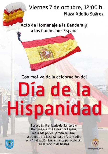 Alcantarilla celebrará el próximo viernes, 7 de octubre, el Acto de Homenaje a la Bandera, enmarcado dentro de la celebración del Día de la Hispanidad