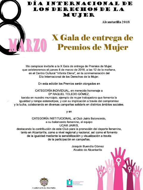 X Gala de entrega de Premios de Mujer - Alcantarilla 2018