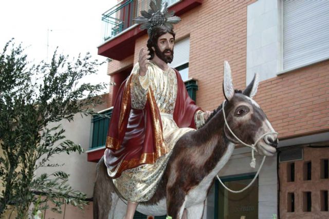 Procesión de la entrada triunfal de Jesús a Jeresulén, el Domingo de Ramos en Alcantarilla