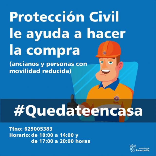 Una veintena de voluntarios de Protección Civil de Alcantarilla ayudará a hacer la compra a personas mayores y con movilidad reducida