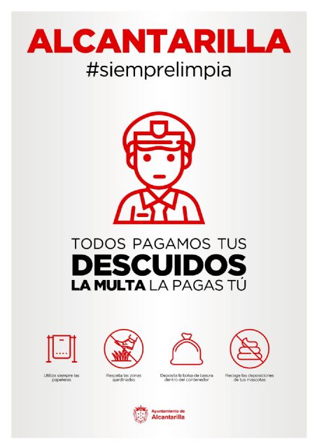 El Ayuntamiento de Alcantarilla pone en marcha la campaña 'Alcantarilla #siemprelimpia'