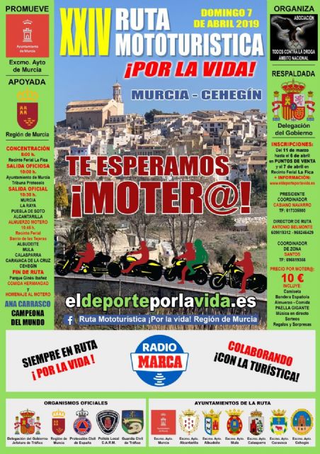 La 'Ruta Mototurística ¡Por la Vida!' en su veinticuatro edición pasará por Alcantarilla, hoy se presentó en el Ayuntamiento
