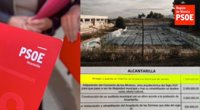 El PSOE presentó enmiendas a los presupuestos regionales para Alcantarilla por importe de 6.500.000 euros y fueron rechazadas en bloque